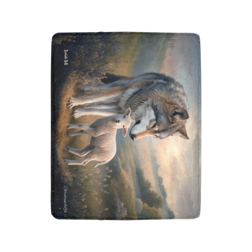 Wolf and Lamb-Isaiah 11:6 -Ultra-Soft Micro Fleece Blanket (multiple sizes)