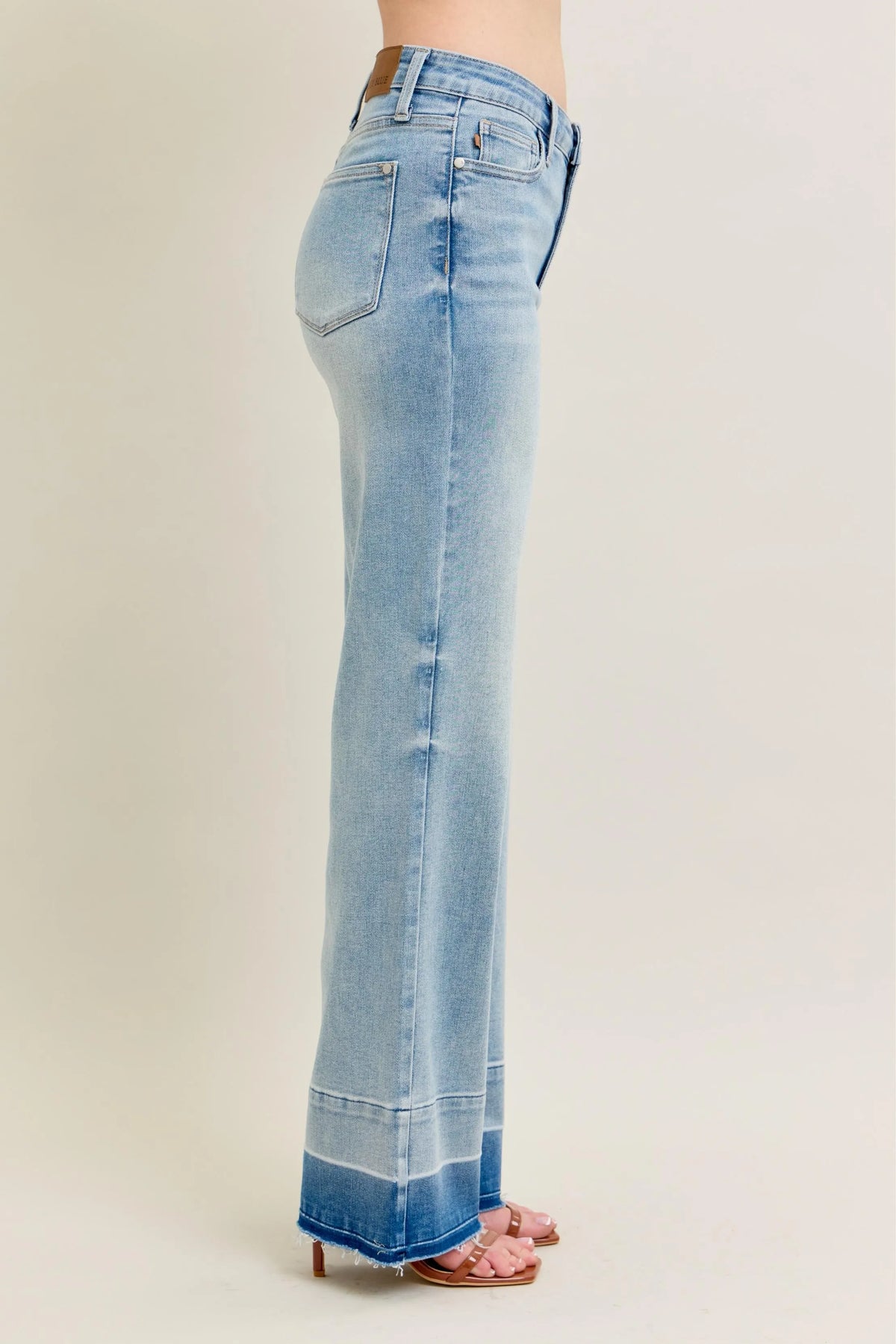 Judy Blue Full Size Mr Release Hem Wide Leg Jeans Plus Size