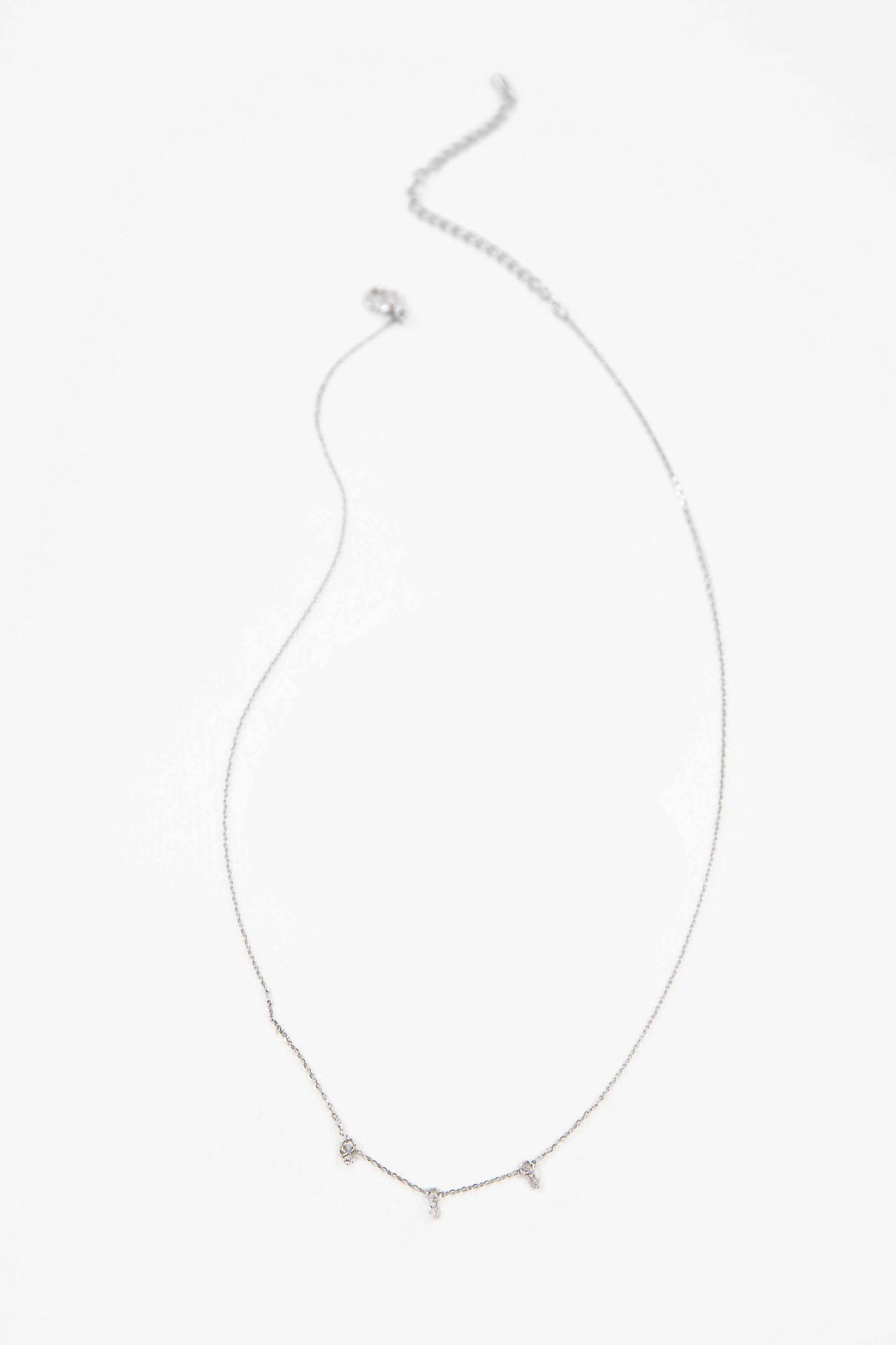 Mini Three Charm Necklace | Silver