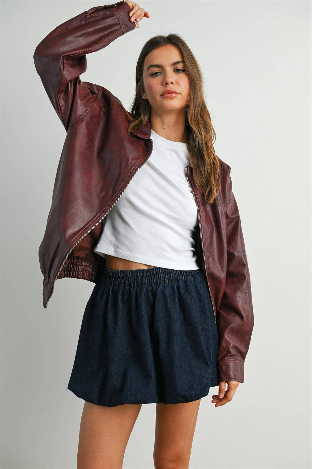 Alexandria Collared Leather Jacket