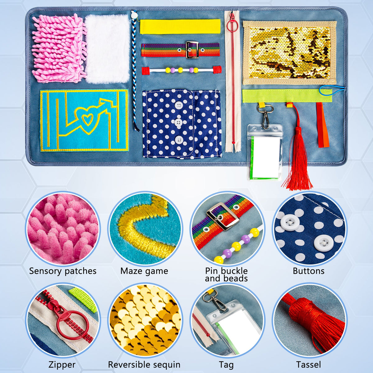 Fidget Blanket for Adults with Dementia & Alzheimer's, sensory activities for dementia patients