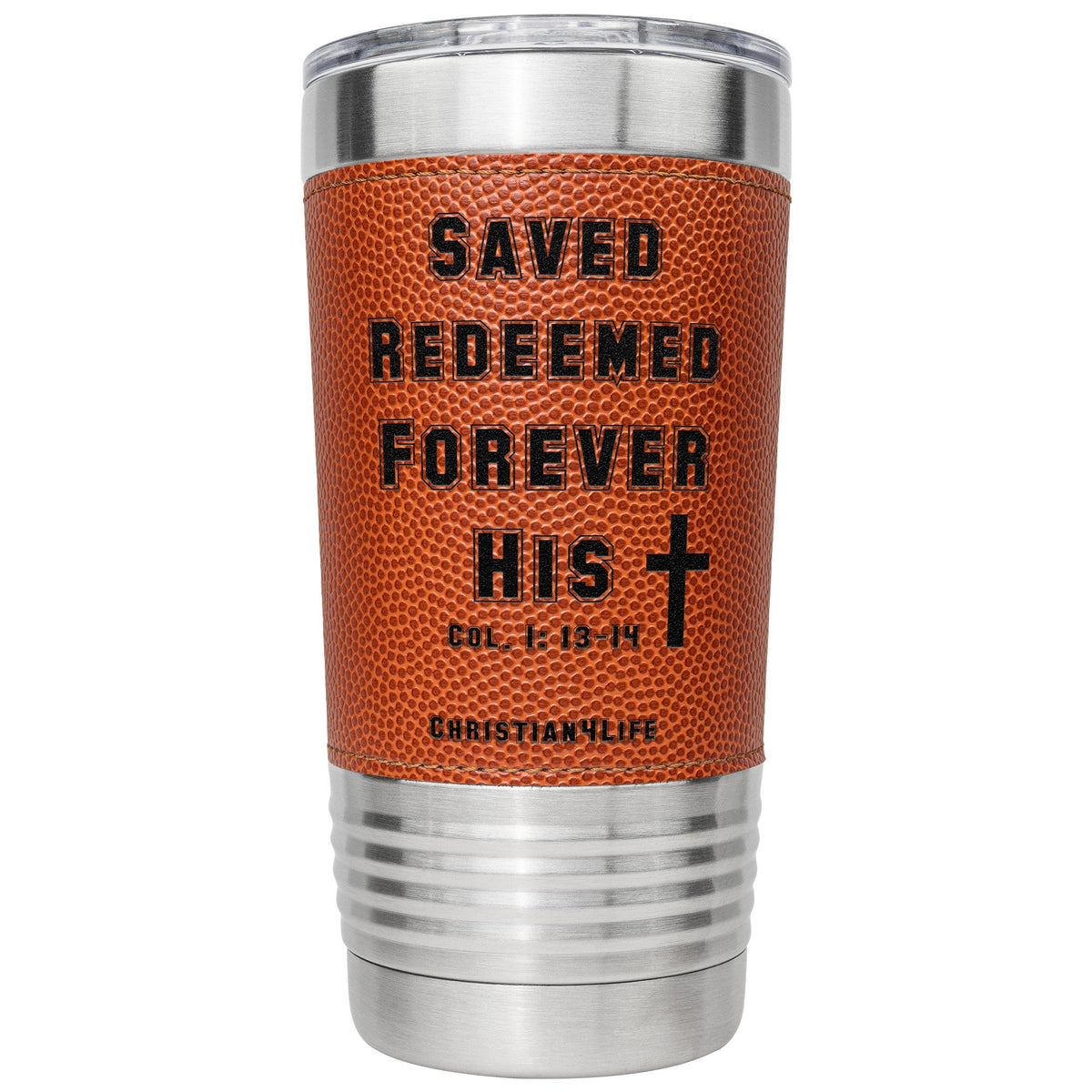 20oz Christian Basketball Tumbler - Saved, Redeemed