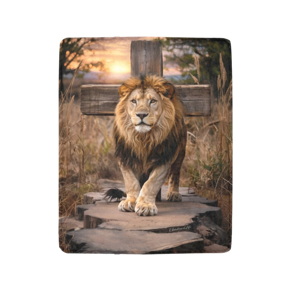 Lion of Judah, Rock and Cross - Ultra-Soft Micro Fleece Blanket (multiple sizes)