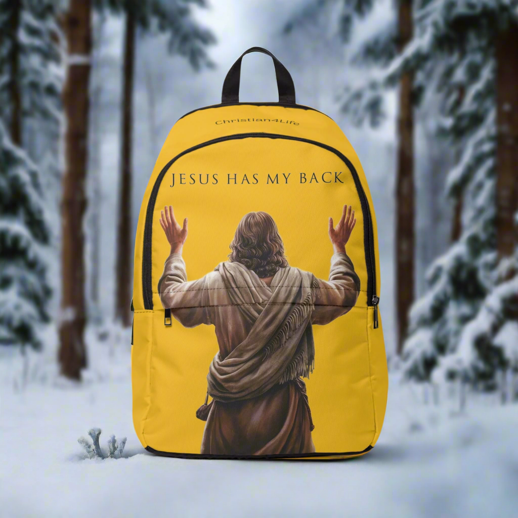 "Jesus Has My Back" Christian Backpack (Choose Yellow Shade))