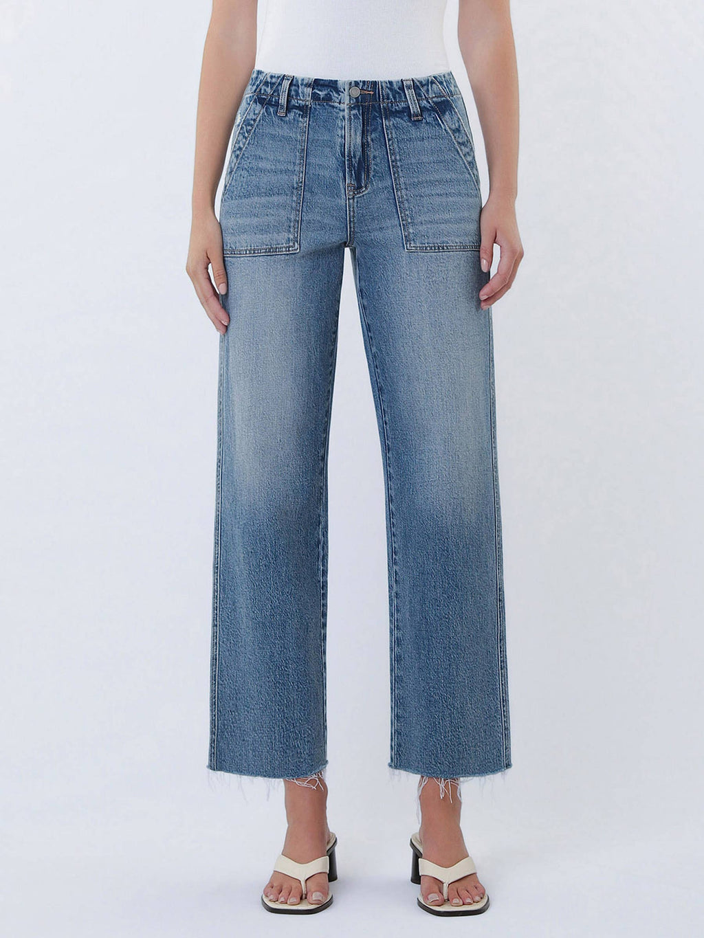 Aileeah High Rise Patch Pocket Jeans