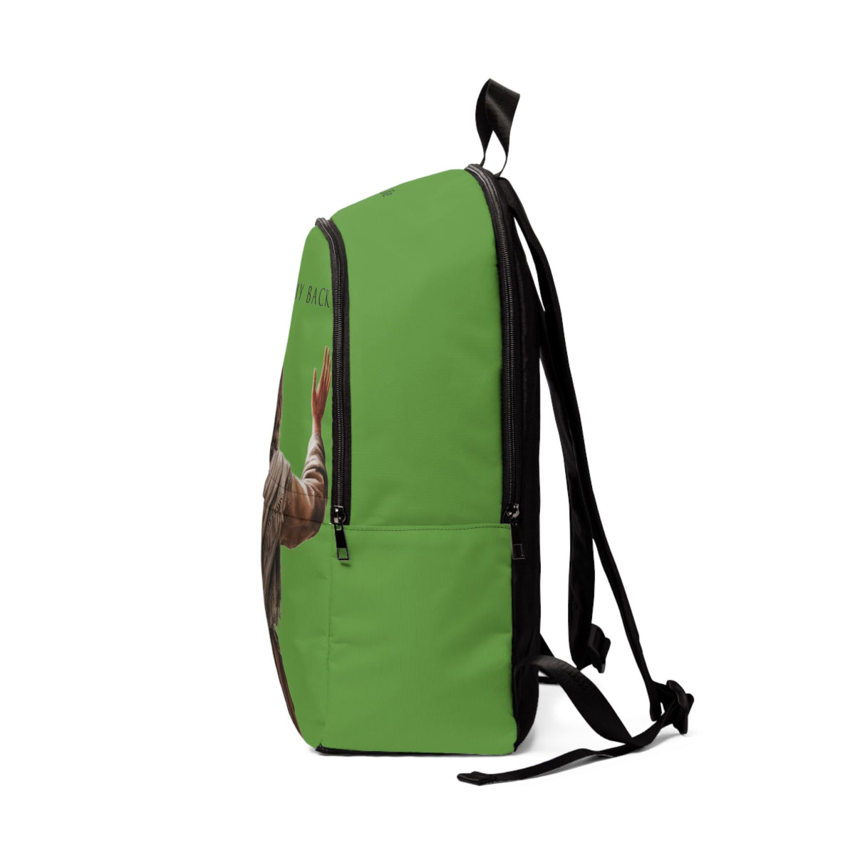 "Jesus Has My Back" Christian Backpack (Choose Green Shade)