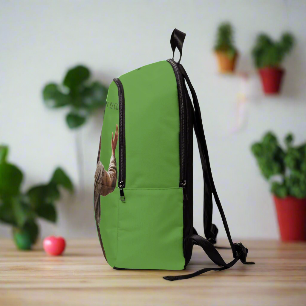 "Jesus Has My Back" Christian Backpack (Choose Green Shade)