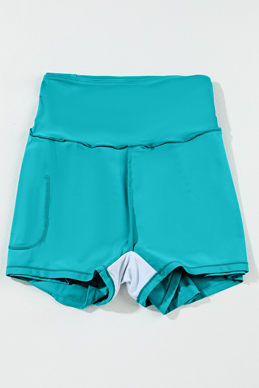 Rose Red Pocketed Wide Waistband Swim Shorts