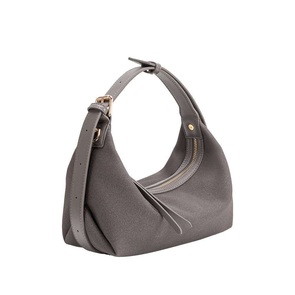 Lilith Gray Vegan Suede Top Handle Bag