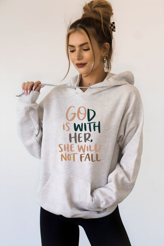 God With Her She Will Not Fall Graphic Sweatshirt