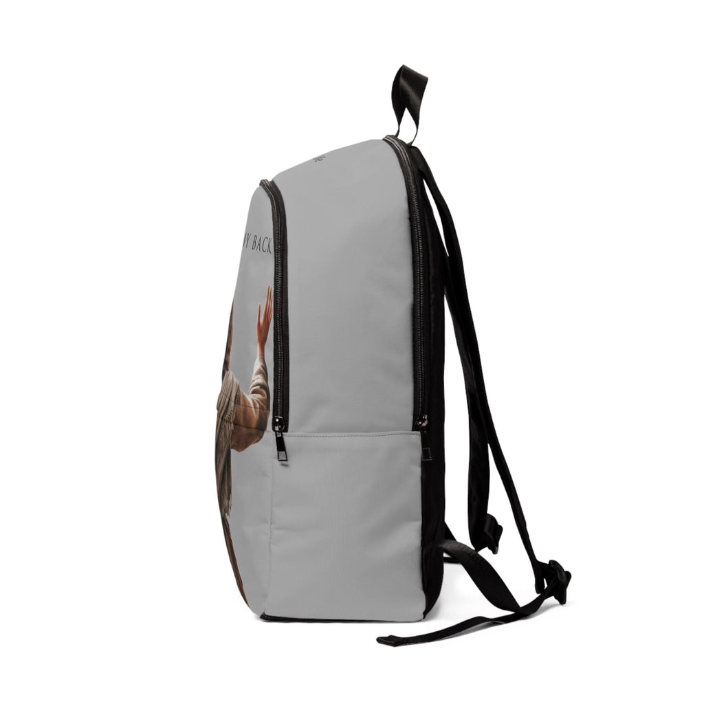 "Jesus Has My Back" Graphic design Christian Backpack (Choose Grey Shade)
