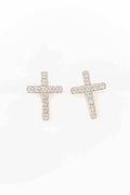 Cross Stud Earrings | Silver