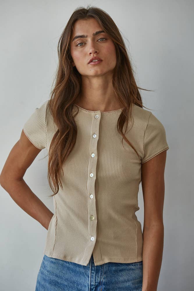 Luna Short Sleeve Cardigan Top
