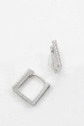 Stone Square Hoop Earrings | Silver