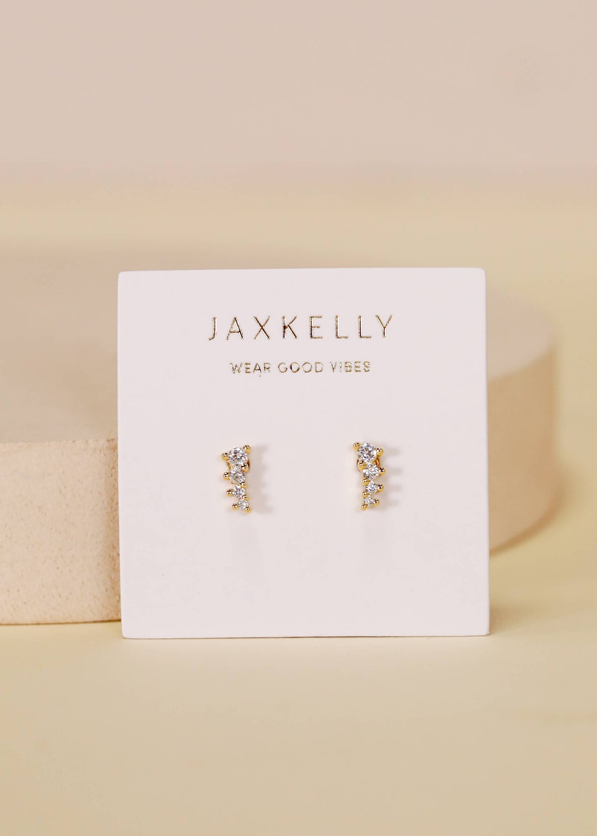 Mini Crawler - White CZ Earrings