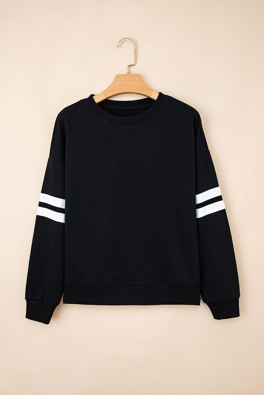 Coffee Varsity Striped Detail Drop Shoulder Oversized Sweatshirt