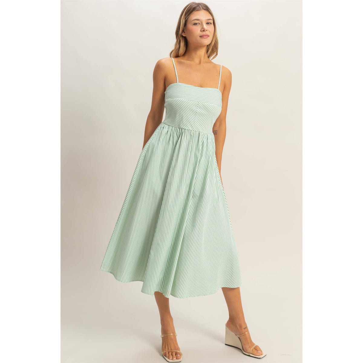 Mallory Striped Spaghetti Strap Dress