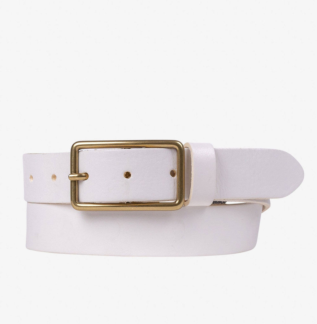 Nora | Italian Leather Belt with Rectangular Buckle