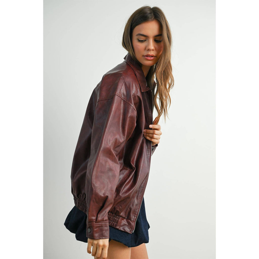 Alexandria Collared Leather Jacket