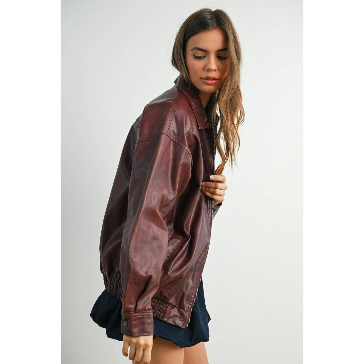 Alexandria Collared Leather Jacket