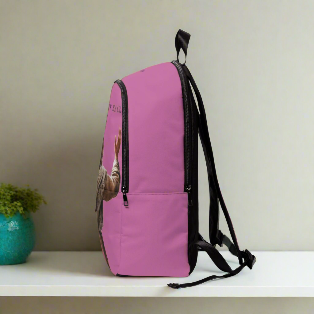 "Jesus Has My Back" Christian Backpack (Choose Pink Shade)