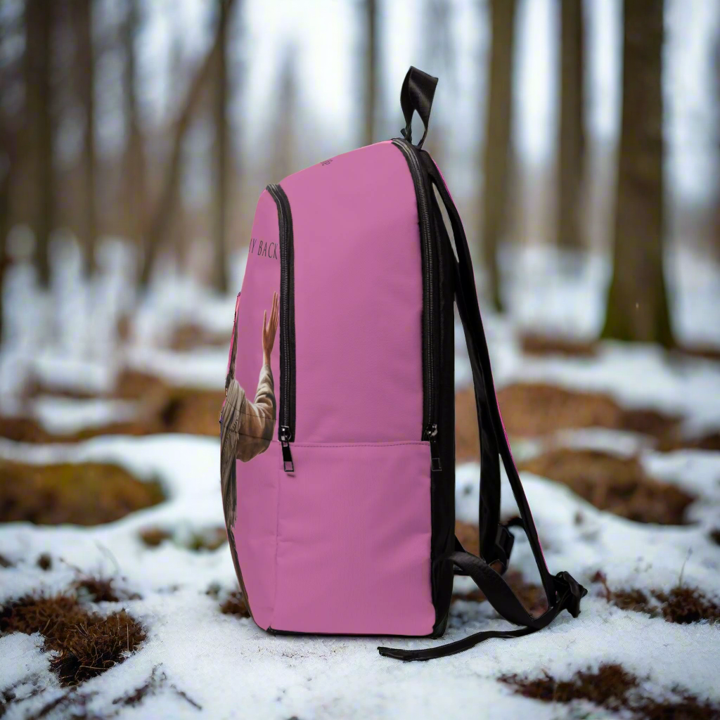 "Jesus Has My Back" Christian Backpack (Choose Pink Shade)