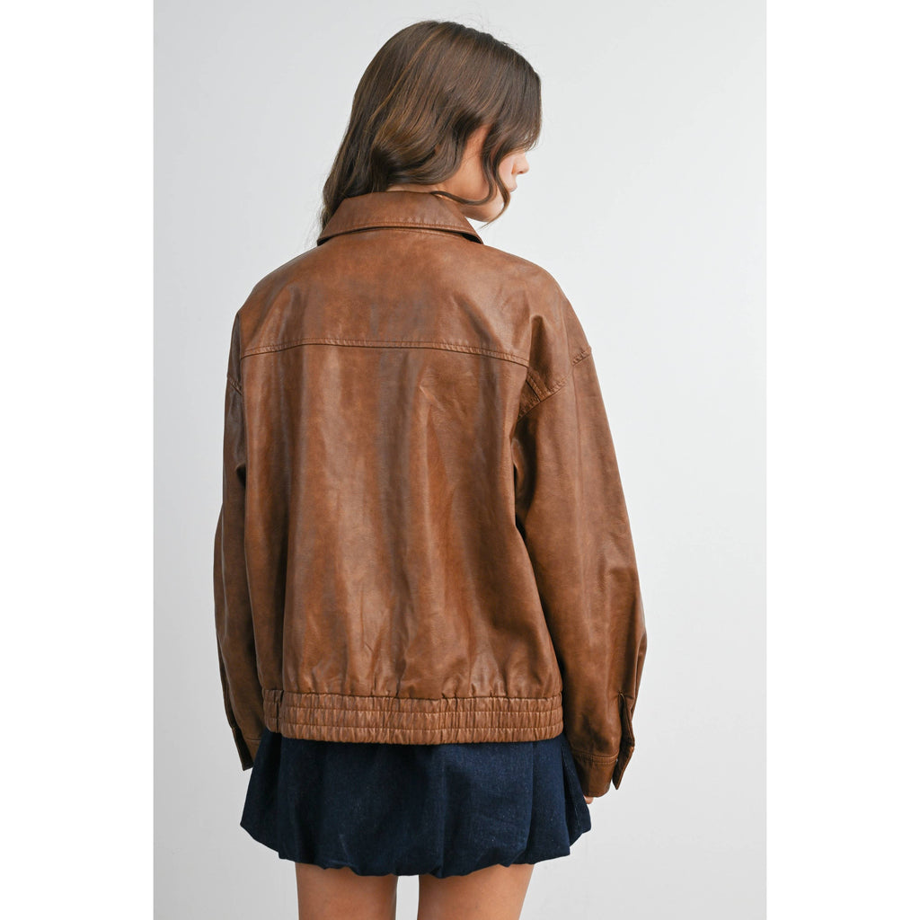 Alexandria Collared Leather Jacket