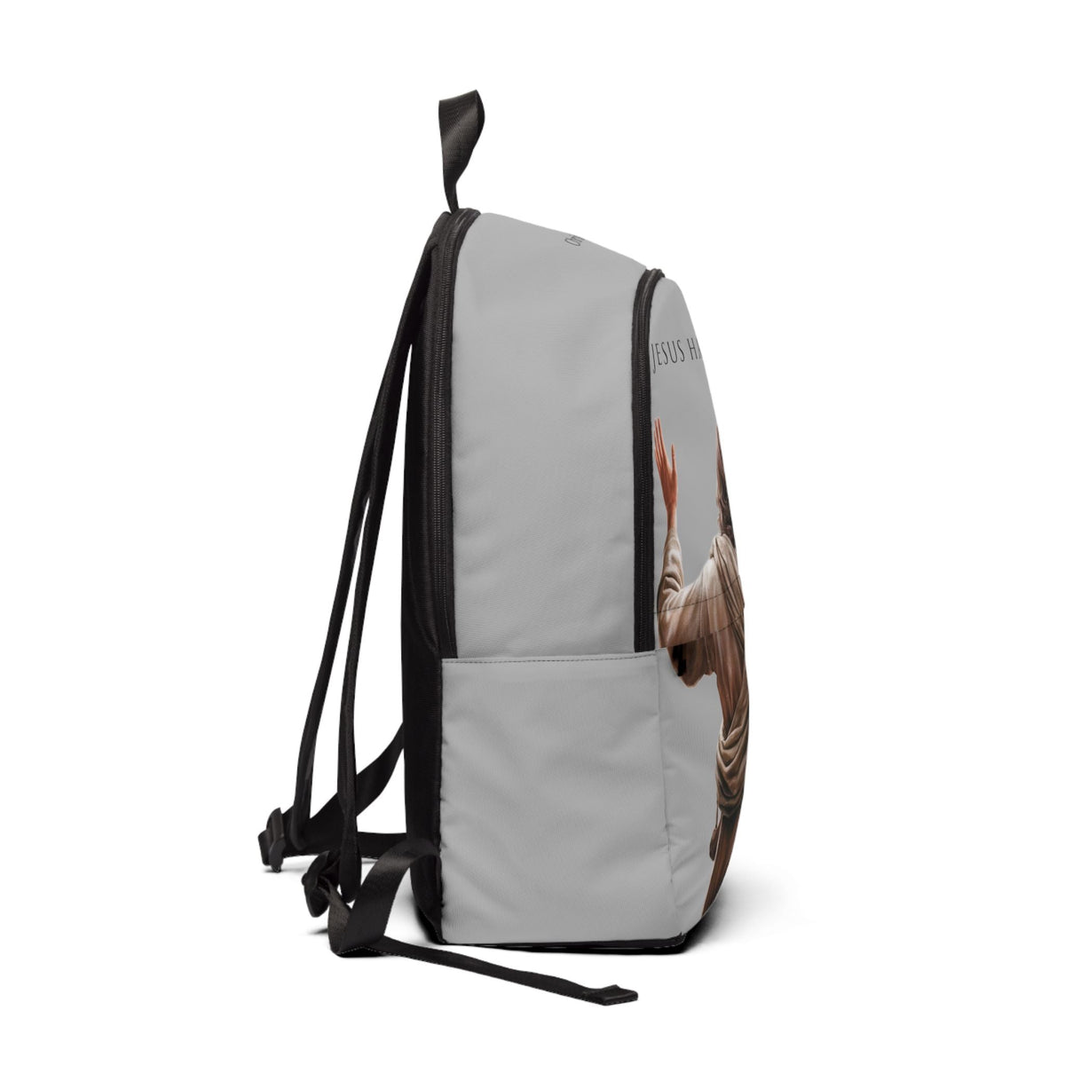 "Jesus Has My Back" Graphic design Christian Backpack (Choose Grey Shade)