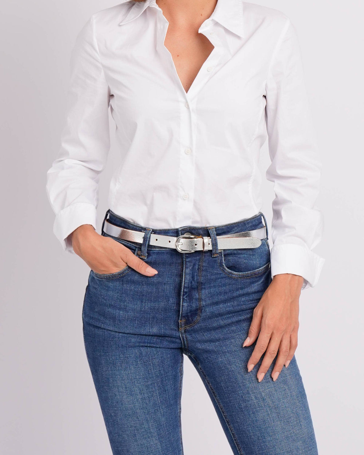 Eva | Metallic Skinny Belt
