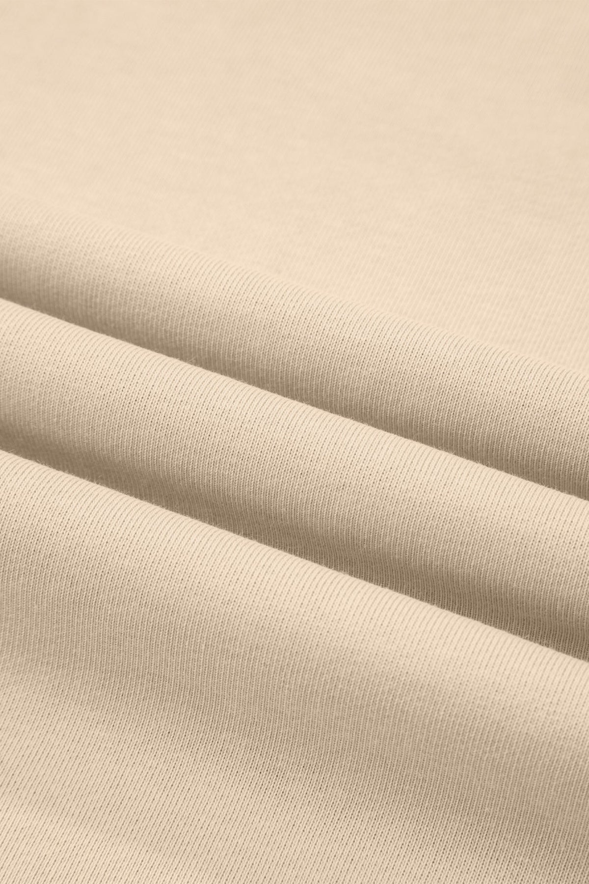 Beige Solid Color Raw Seam Patchwork Baggy Sweatshirt