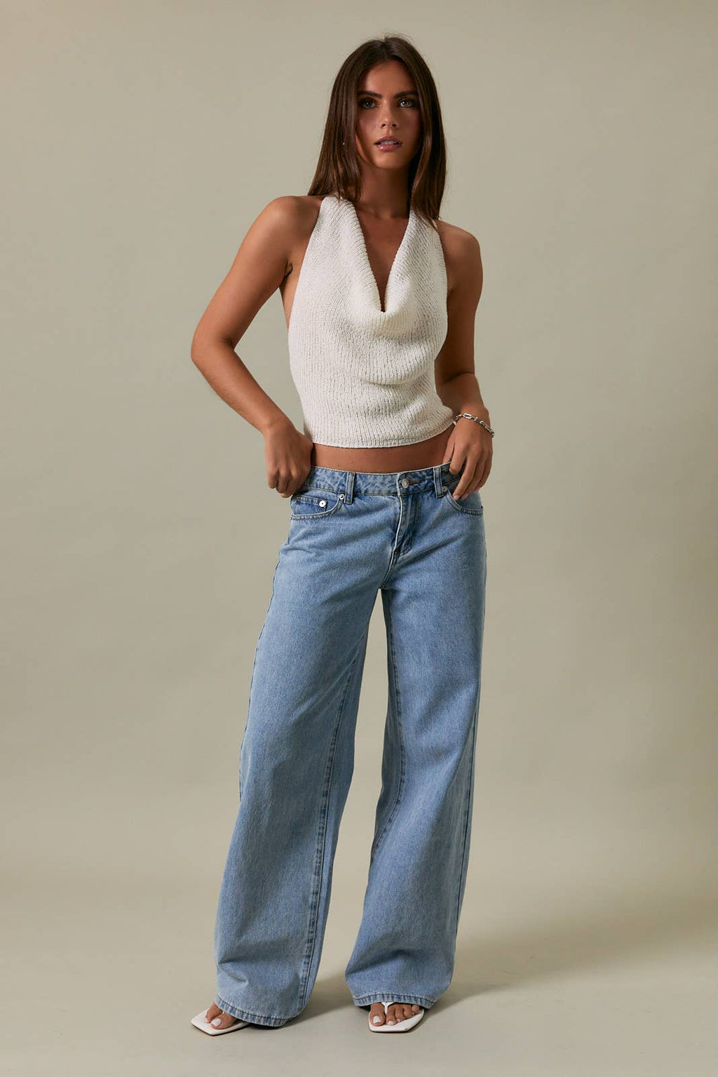 Zoie Cowl Neck Halter Top