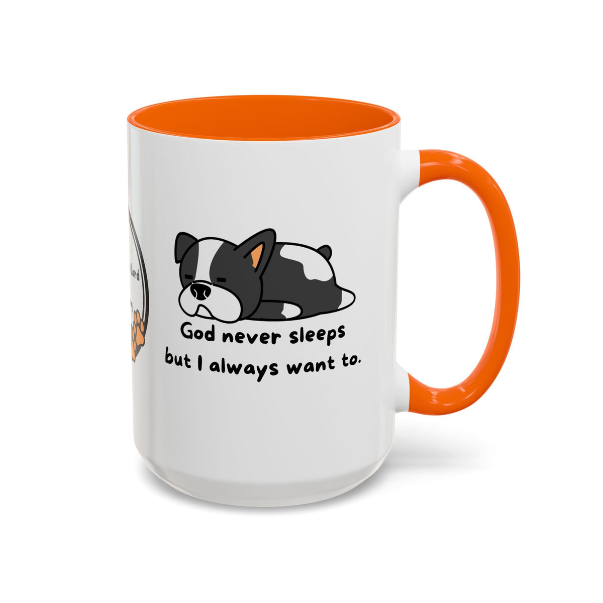 Christian "God never sleeps" 11 oz and 15oz Accent Mug, multiple colors, Christian Mug
