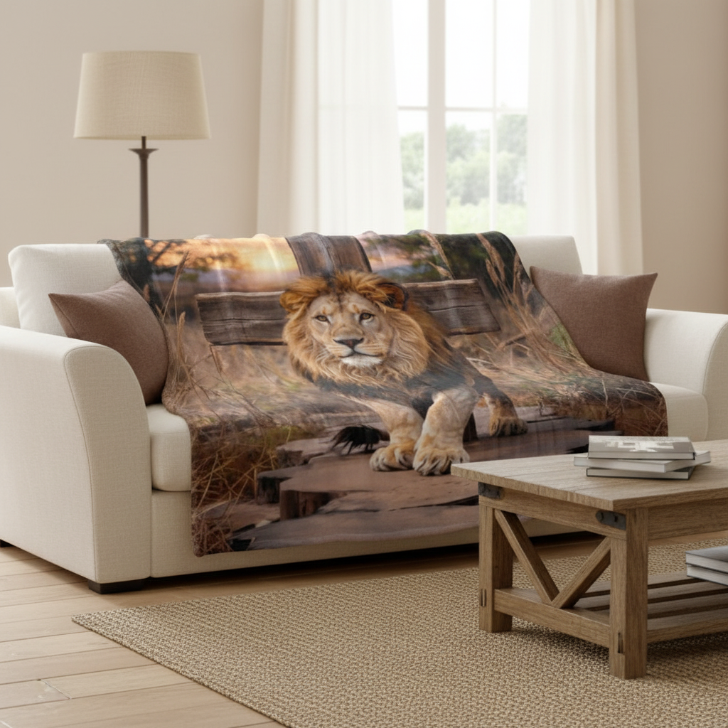 Lion of Judah, Rock and Cross - Ultra-Soft Micro Fleece Blanket (multiple sizes)