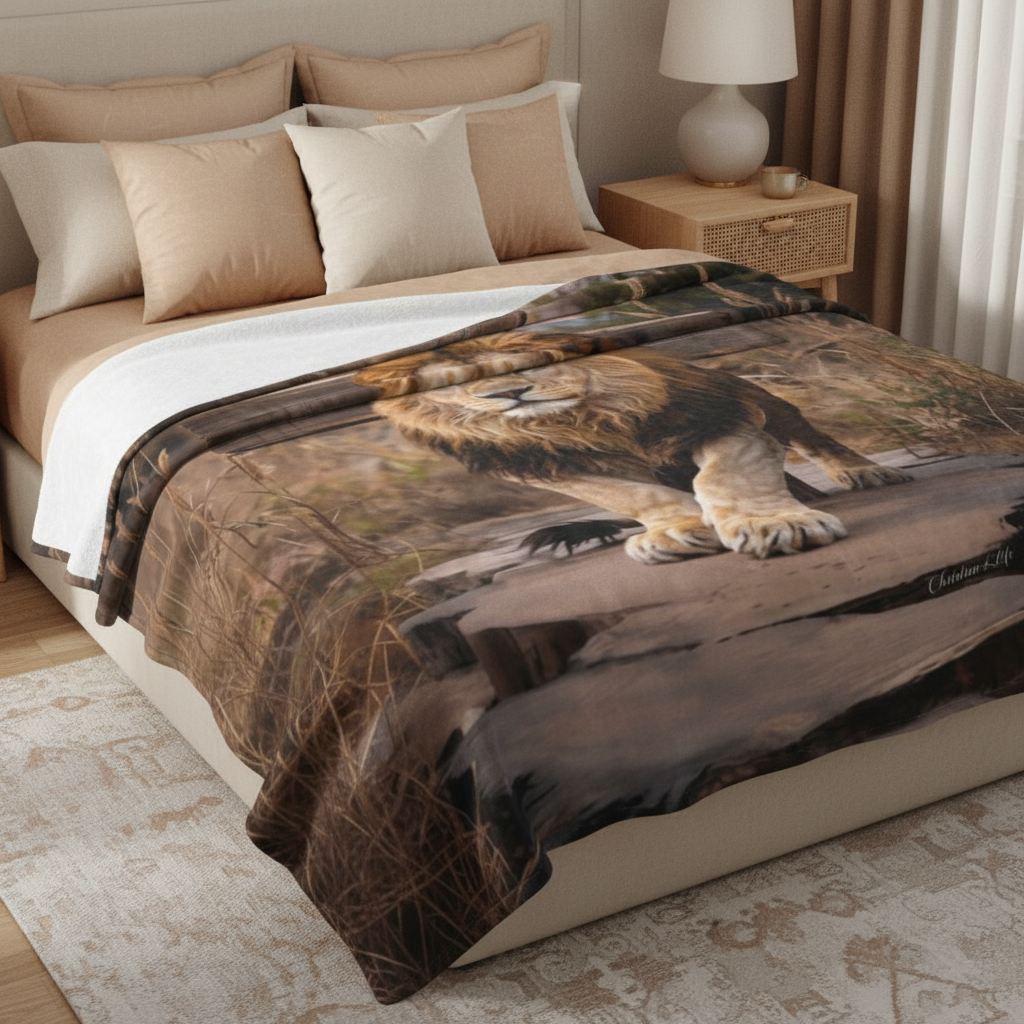 Lion of Judah, Rock and Cross - Ultra-Soft Micro Fleece Blanket (multiple sizes)