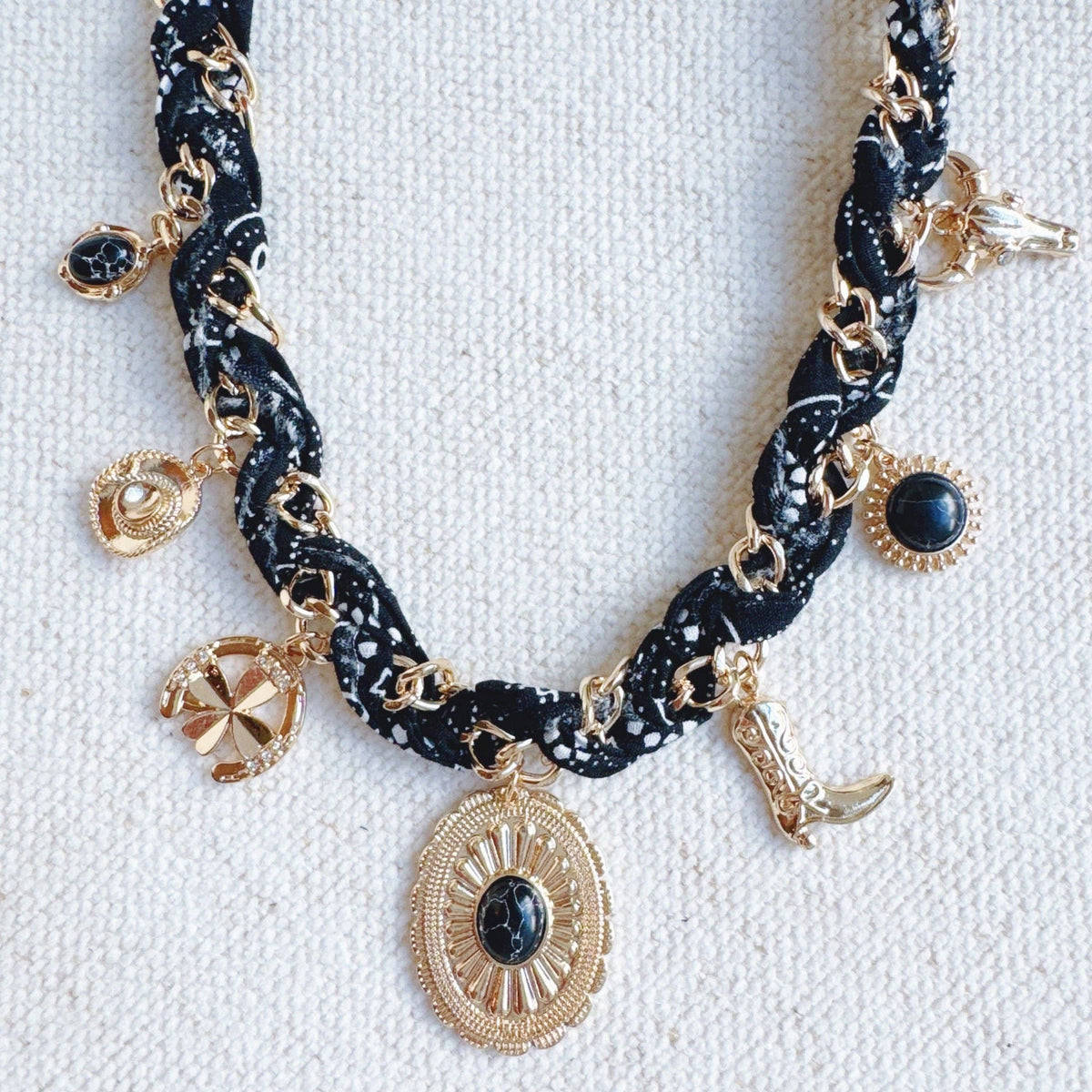 Wild West Desert Charm Scarf Necklace