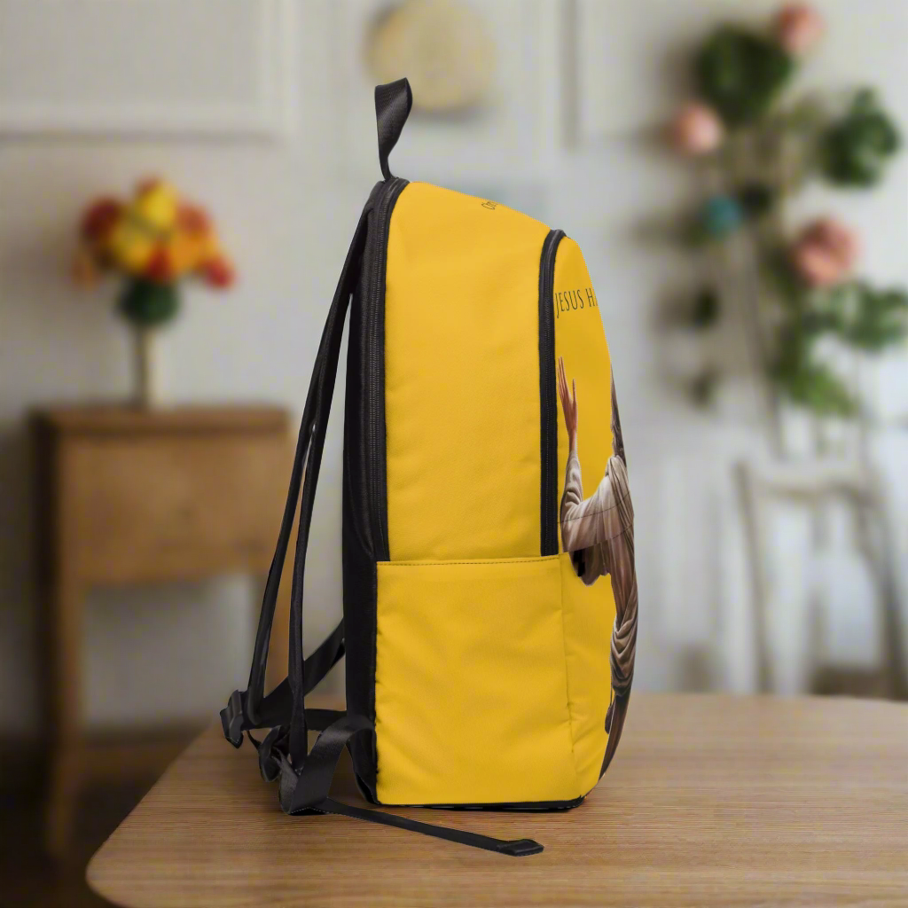 "Jesus Has My Back" Christian Backpack (Choose Yellow Shade))