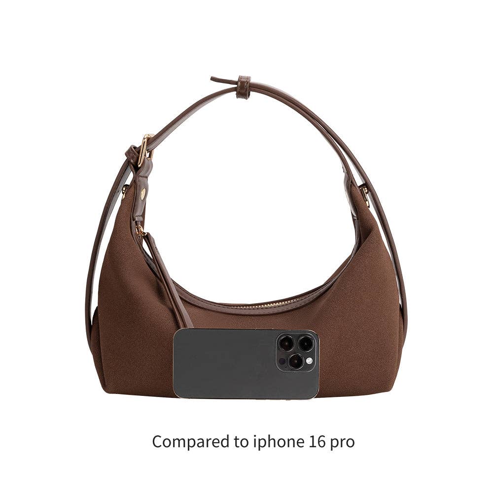 Lilith Gray Vegan Suede Top Handle Bag