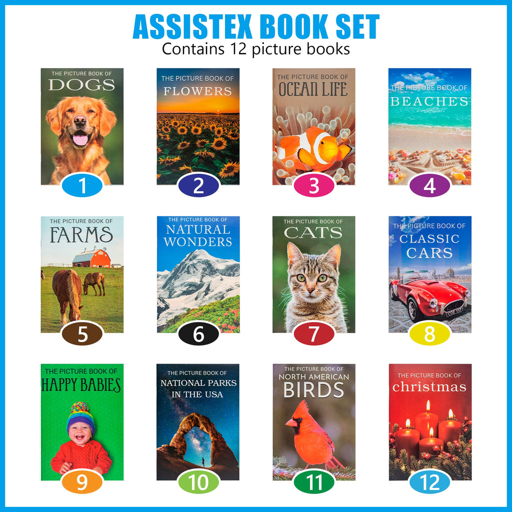 Picture Book Set for Seniors with Dementia - Alzheimer's Activity for Adults - for Patients in Nursing Home - Gifts for Elderly - Memory Care Games - Stroke Rehab - Brain Exercise - Parkinson Product