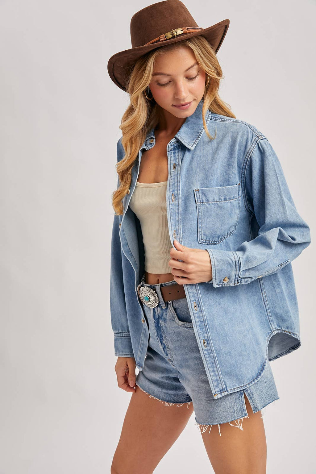Pippa Oversized Denim Top
