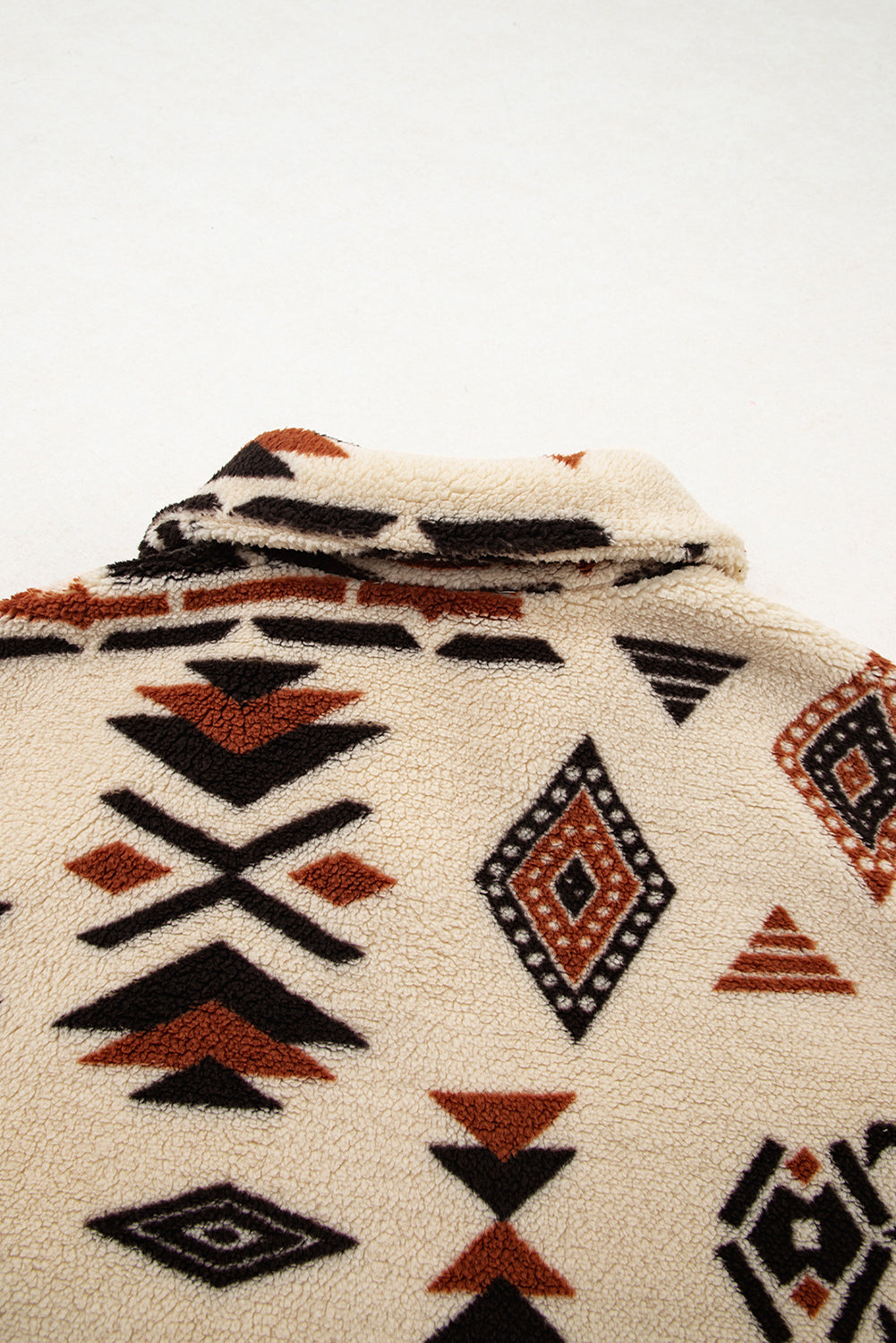 Black Western Aztec Half Zip Plush Sweatshirt