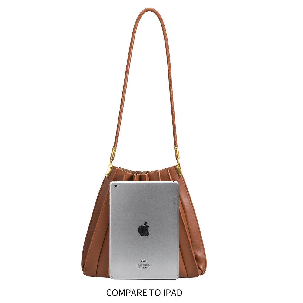 Carrie Ivory Pleated Shoulder Bag