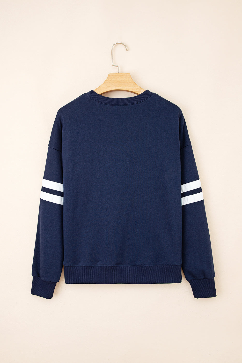 Coffee Varsity Striped Detail Drop Shoulder Oversized Sweatshirt