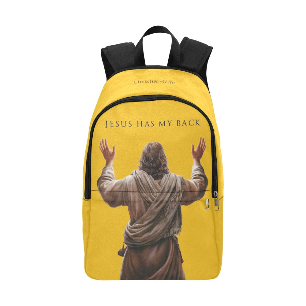 "Jesus Has My Back" Christian Backpack (Choose Yellow Shade))