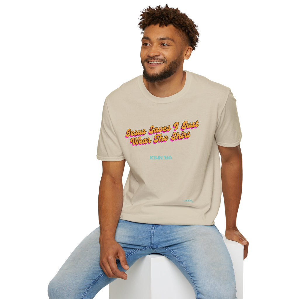 "Jesus Saves, I just Wear the Shirt" Unisex Cotton Softstyle T-Shirt