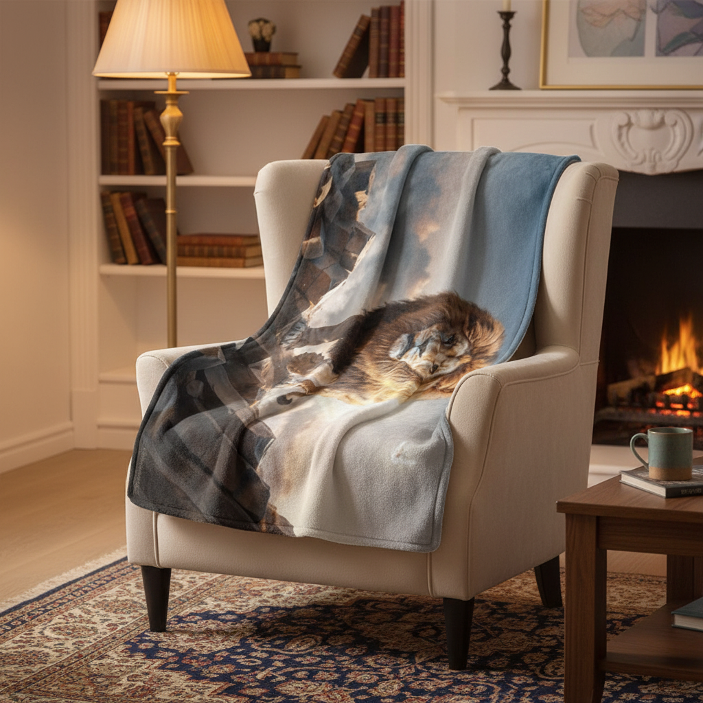 Lion of Judah and Holy Spirit Ultra Soft Micro Fleece Blanket (multiple sizes)