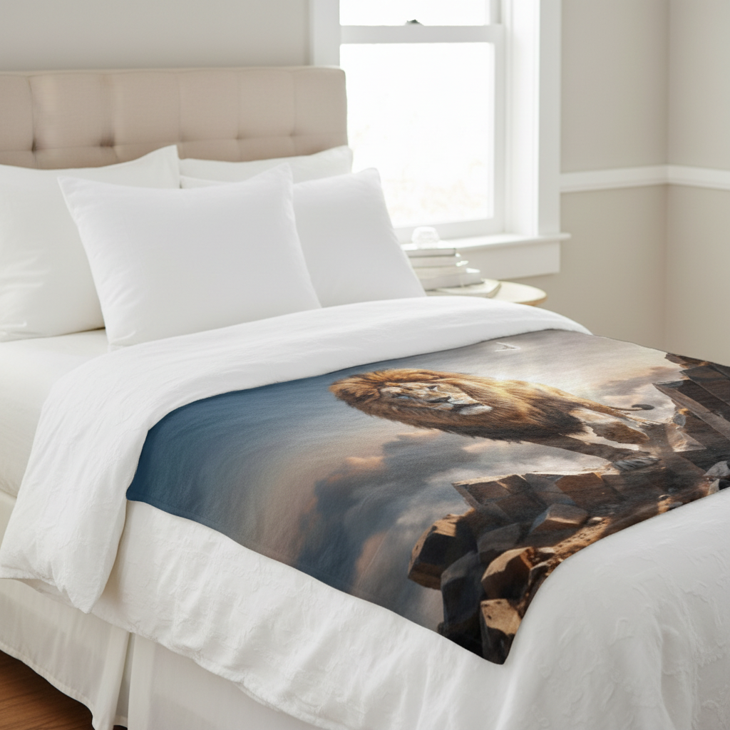 Lion of Judah and Holy Spirit Ultra Soft Micro Fleece Blanket (multiple sizes)