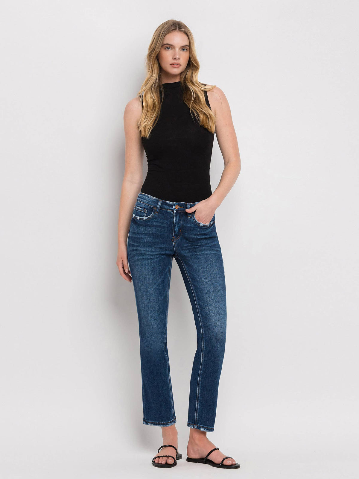 Janine Mid Rise Ankle Slim Jeans