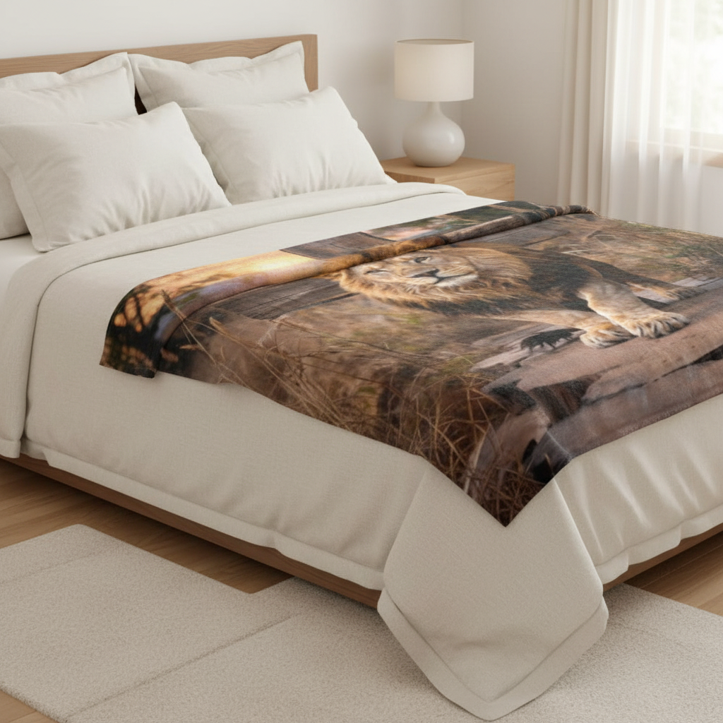 Lion of Judah, Rock and Cross - Ultra-Soft Micro Fleece Blanket (multiple sizes)