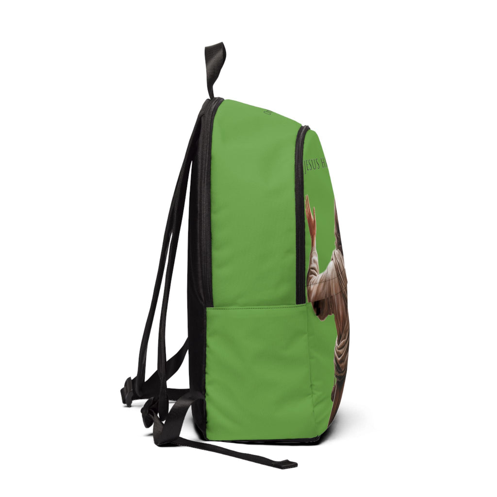 "Jesus Has My Back" Christian Backpack (Choose Green Shade)