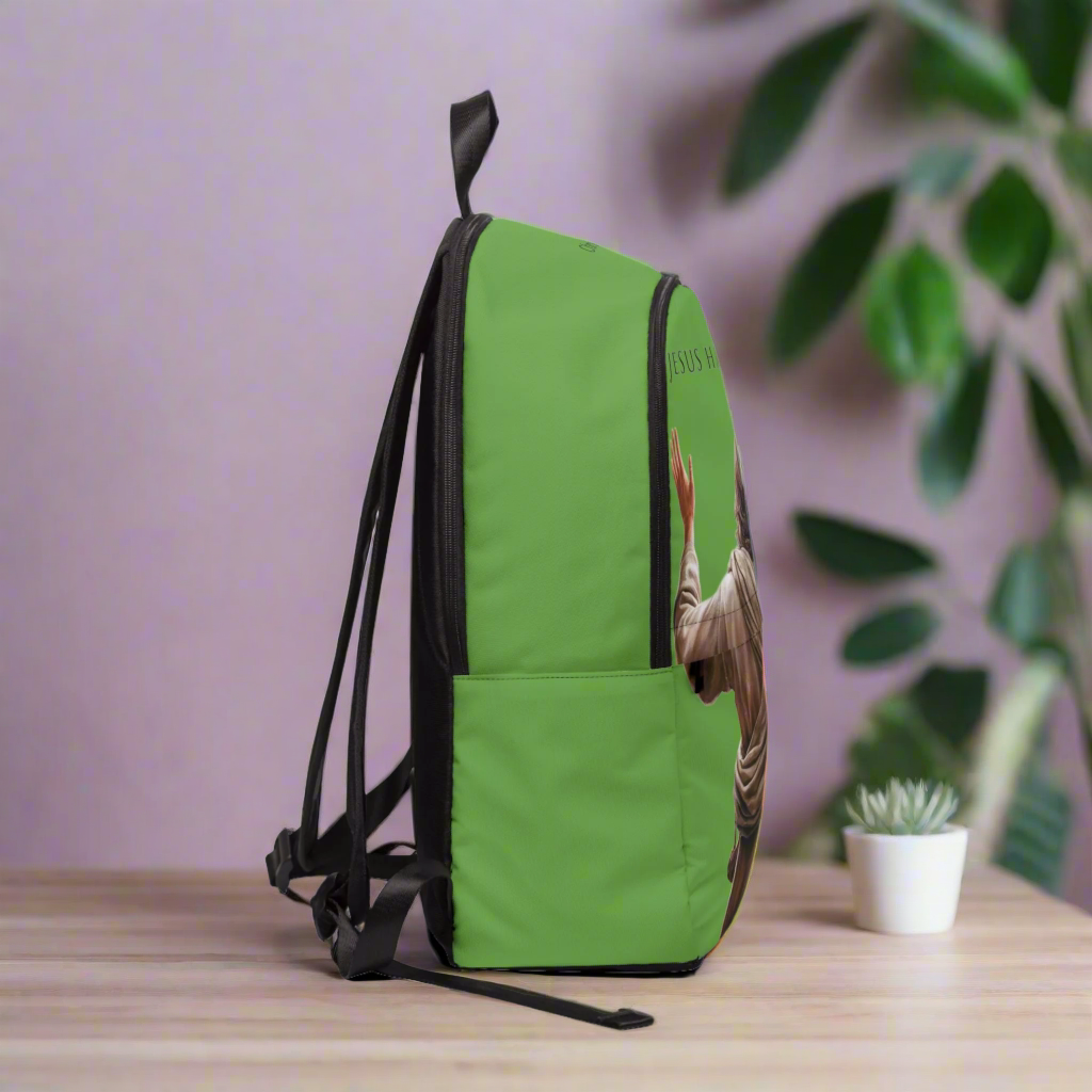"Jesus Has My Back" Christian Backpack (Choose Green Shade)